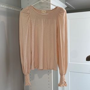 NATION LTD nude long sleeve top